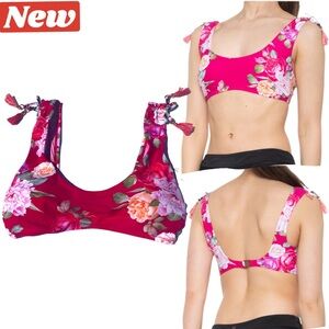 🛑CLEARANCE‼️ 🆕 Nanette Lepore pink floral Scoop Neck Bikini Top